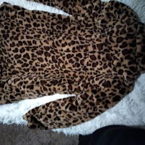 Love Tree Leopard Print Open Front Cardigan